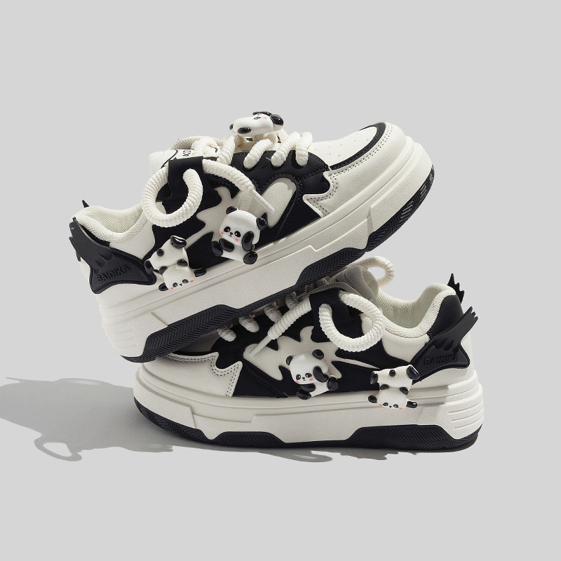 Women's Spring and Autumn New Panda Thick soled Sports and Leisure Board Shoes Free Shipping