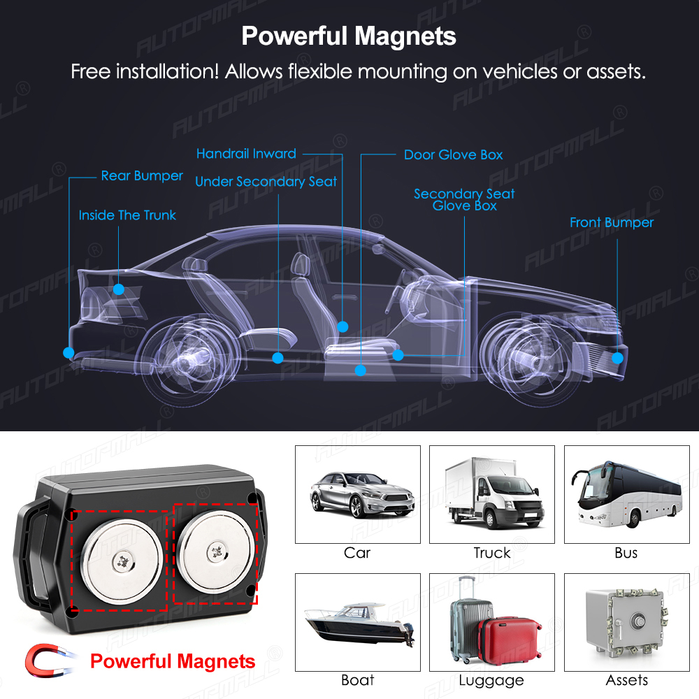 Electronic Pet GPS Tracker Vehicle Magnetic Dog Device 3000mah Standby 50Days Voice Monitor Geofence Car Locato