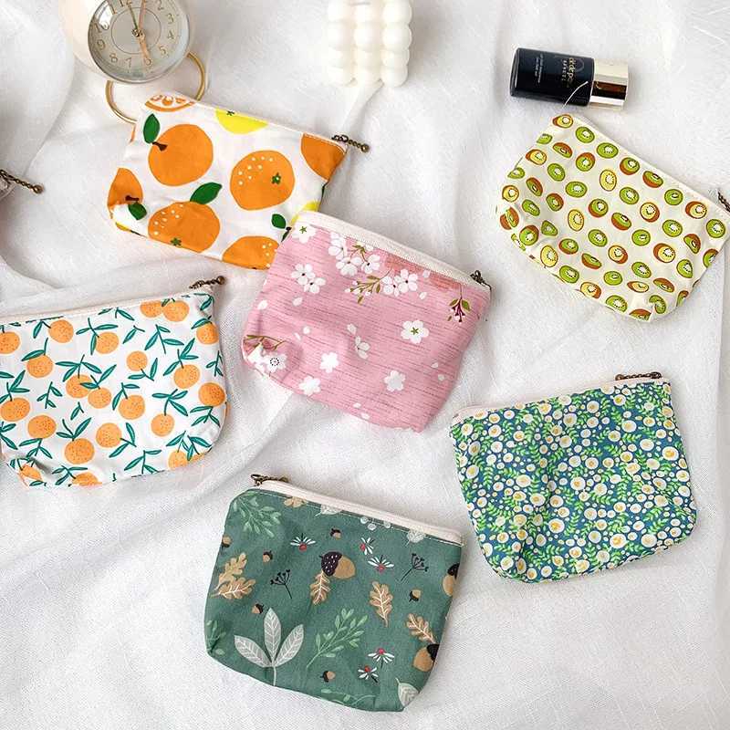 Cute Flower Fruit Printing Coin Purses Women Holder Mini Wallet Coin Pouch Cluh Key Coin Mey Bags for GirlsXJ241111