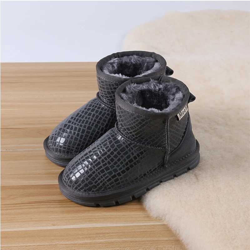 Womens genuine leather boots womens baby boots snow boots childrens shoes warm plush winter childrens boots M241102