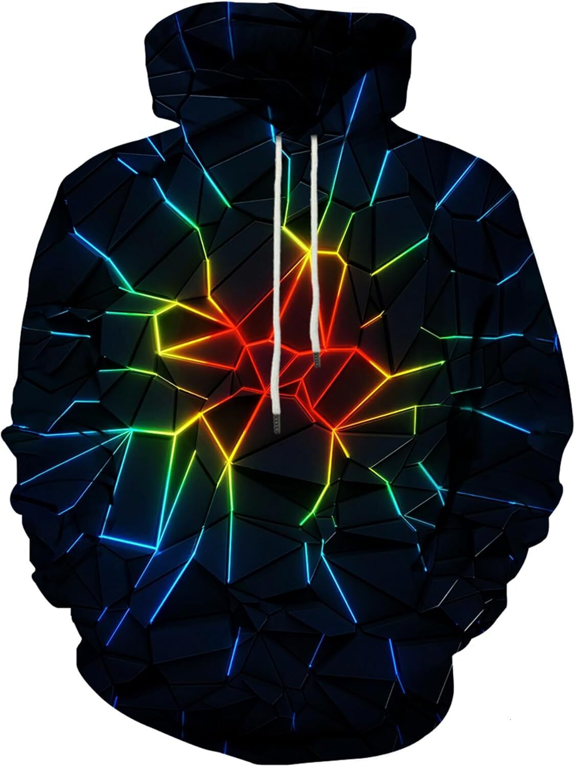 Hoodie for Mens Womens Unisex Colorful Graphic Hoodies 3D Print CoolFantastical geometric lines visual nerve for Men and Women sweatshirt Pullover Lon