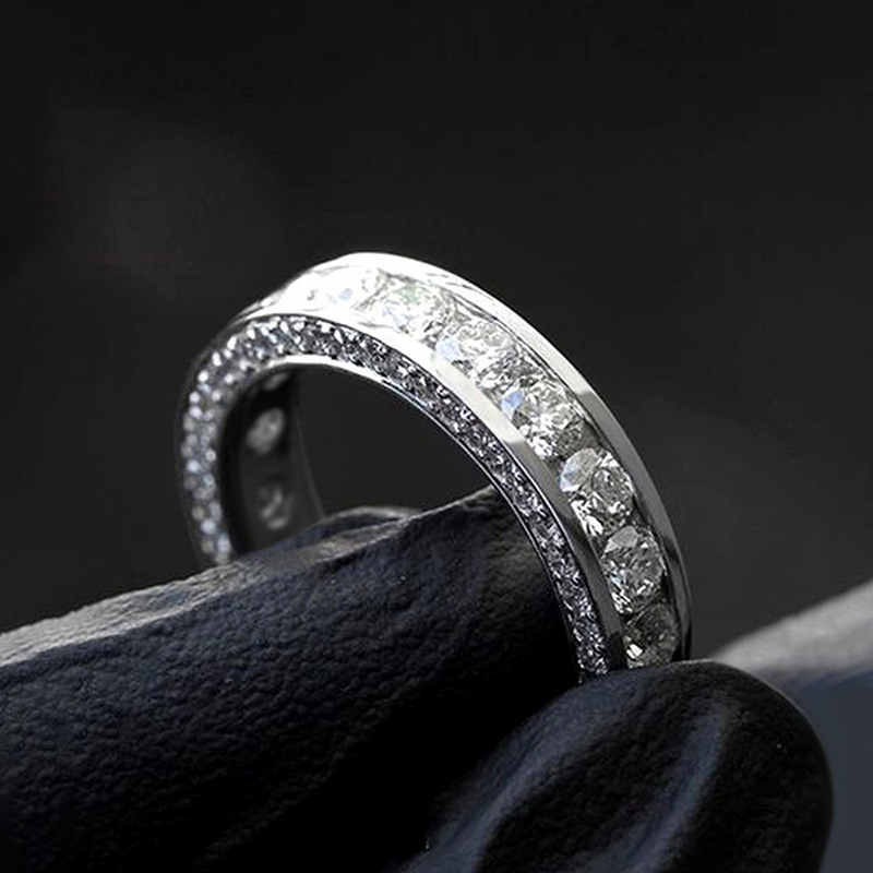 Exquisite 5MM White Cubic Zirconia Sterg Sier Wedding Rings for Women