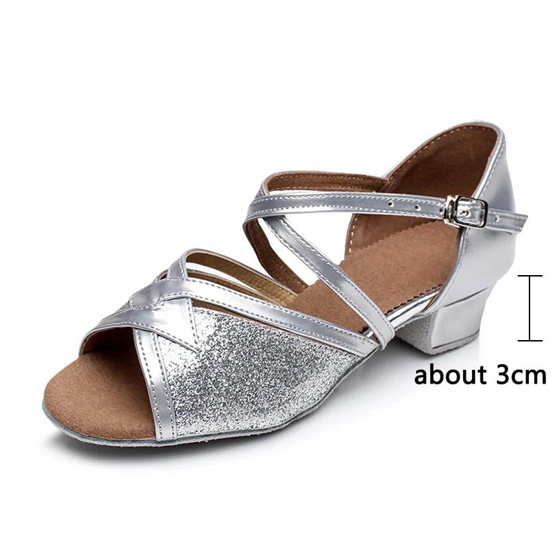 New Girls Latin new Dance Shoes Women Ballroom Children's Dance Shoes soft-soled Professional 2025 child/kids/Salsa Practice Shoes