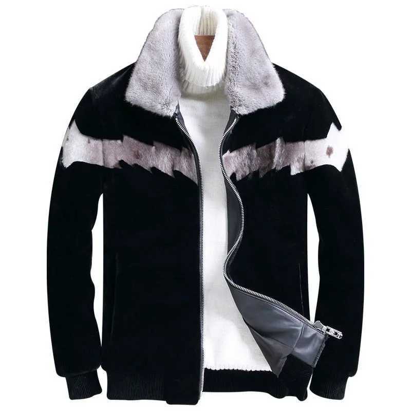 Winter New Men Faux Marten Overcoats Male Fashion Polo Collar Short Large Size Fur Jacket Slim Fit Hooded Thicken Warm OutwearXJ241102