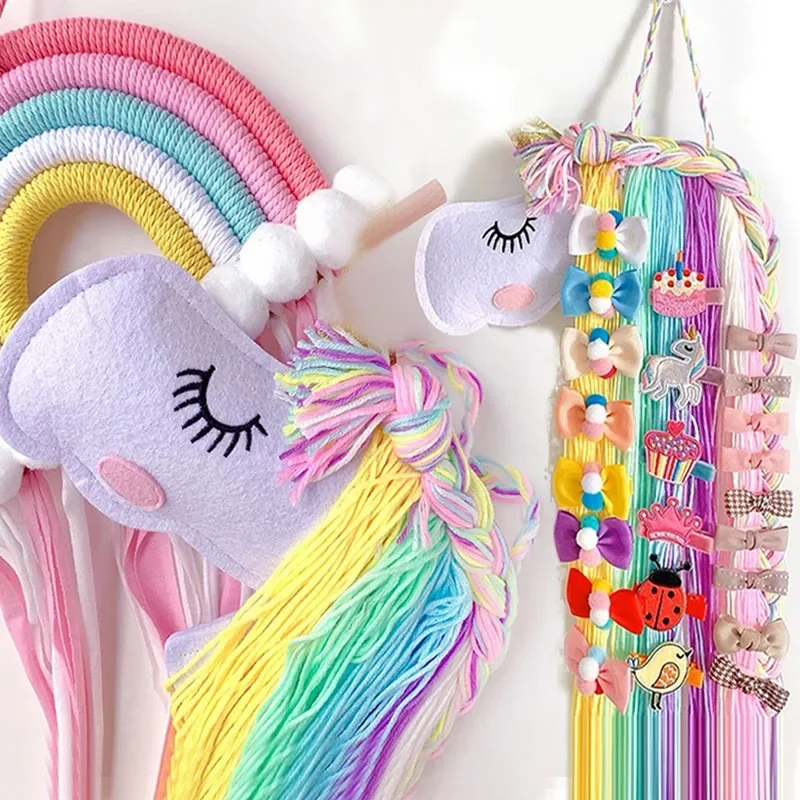 Baby 2025 Hair Clip Accessory Storage Rainbow Horse Organizadores new Hair Accessories Hairpin Holder Decor Hanger Strip Girl Room Decor