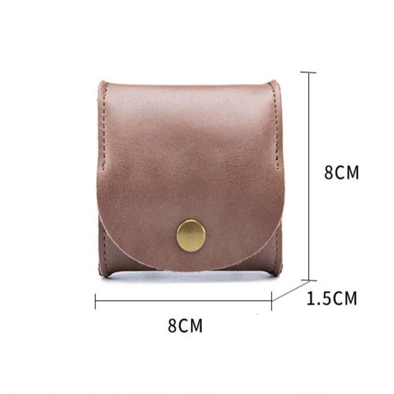 6 Color portable Genuine Leather Coin Purse Vintage n Individuation Earbuds Earphone Holder Pouch For Women Men mini Wallet 241029