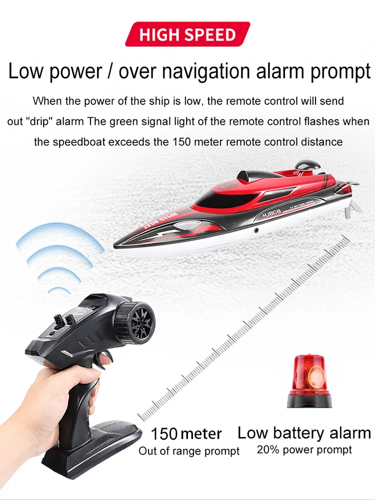 HJ808 RC Boat 2025 2.4Ghz 25km/h High-Speed new Remote Control Racing Ship Water Speed Boat Children Model Toy