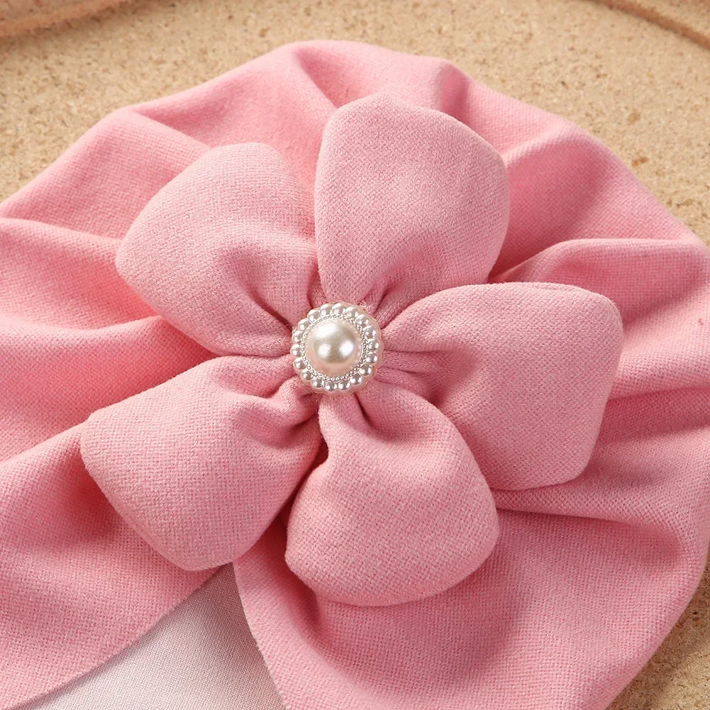 Cute Flower Faux Cashmere new Baby Hat Turban Baby Girl Hats Warm Toddler Headwraps Newborn Beanies Bonnet Caps 2025 Hair Accessories