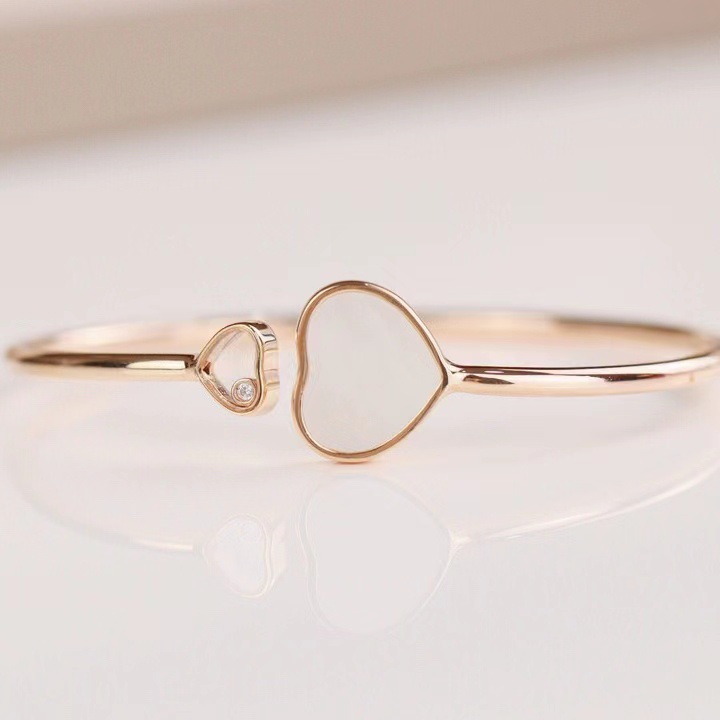 Luxury brand mother of pearl bangle bracelet for women white black green red jade marrow love heart designer 18k gold hearts bracelets jewelry gift