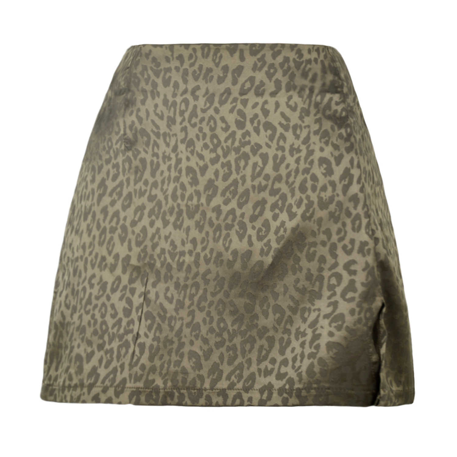 Leopard Print Career Skirts For Women Vintage Hip-hugging Skirt Summer Leopard High Waist Split Skirt Sexy Jacquard Satin Zipper Skirt 241023