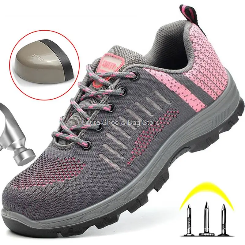 Breathable Women Safety Shoes with Steel Toe Cap Work Safety Boots new 2025 Woman Industrial Work Shoes Anti-smash Anti-puncture Security