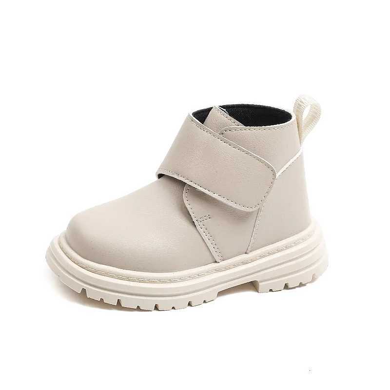 Autumn New Childrens Leather Boots Solid Color Casual Girls Boots Thick Bottom Anti slip Boys Short Boots Fashion Childrens Shoes M241102