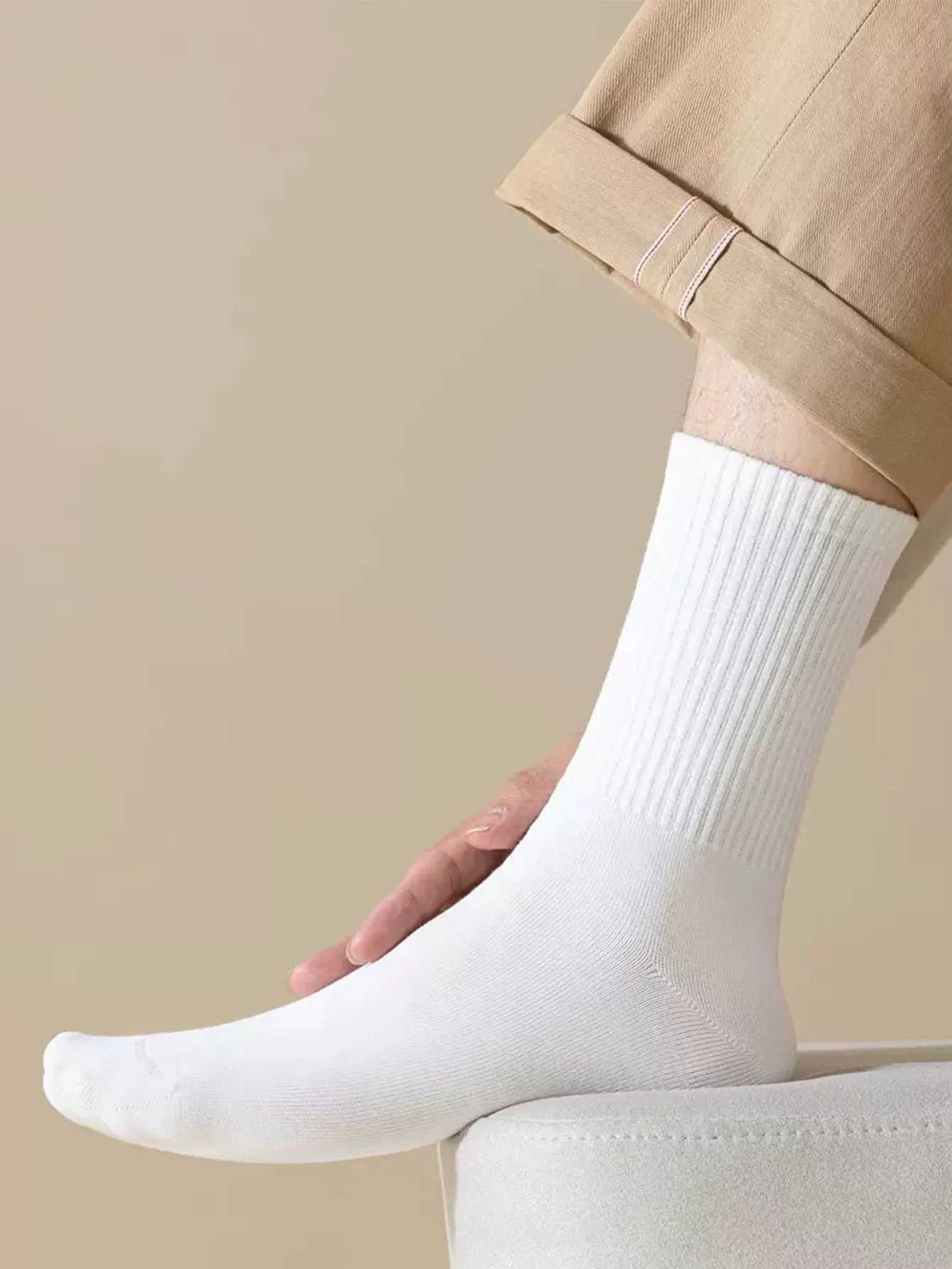 5 pairs of for mens summer thin mid length antibacterial deodorizing sweat absorbing breathable and white spor LX241102