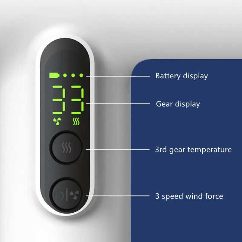 Hair Dryers Portable Wireless Hair Dryer USB Charging Display Screen Hair Dryers for Dormitory/Travel Strong Wind Low Noise 3 Gears 240401