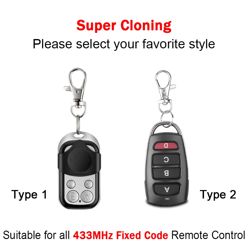 For NORTON TX1E TX2E Garage Door Remote Control 433.92MHz Fixed Code new 2025 Clone NORTON TX2E TX1E Gate Remote Control Command 433MHz