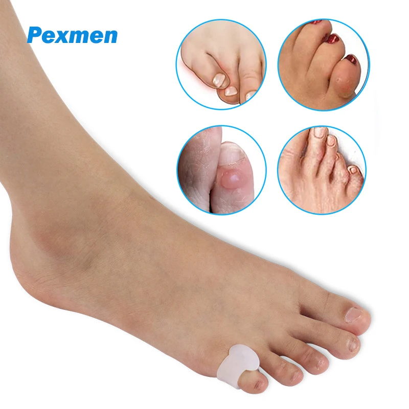 Pexmen 2Pcs/Pair Gel Toe Separator Pinky Toe Spacers Little Toe Protector new 2025 for Preventing Rubbing Relieve Pressure Foot Care Tool