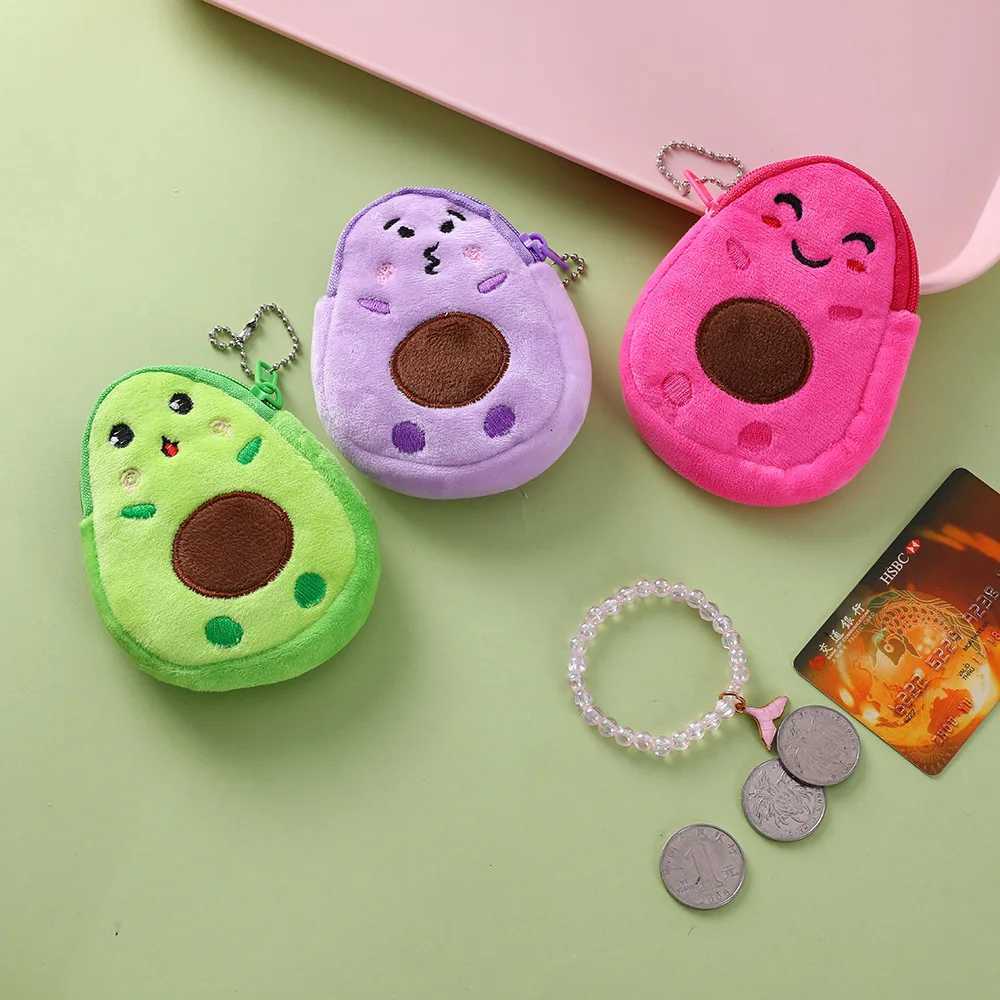 1Pcs Carto Mini Fruit Coin Wallet Childrens Funny Cute Plush Schoolbag Hanger Student Girl Coin Change Bag Mini Key CaseXJ241111