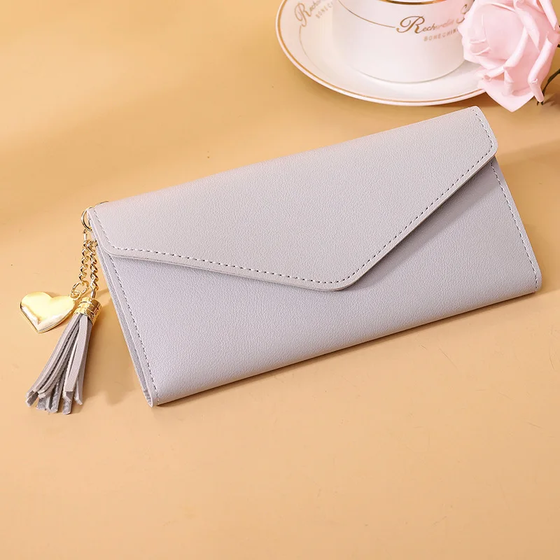 2023 Trendy Women Wallets Simple Zipper Purses Heart-shaped Long Clutch Wallet Soft 2025 PU Leather Money Bag new Carteras Para Mujer