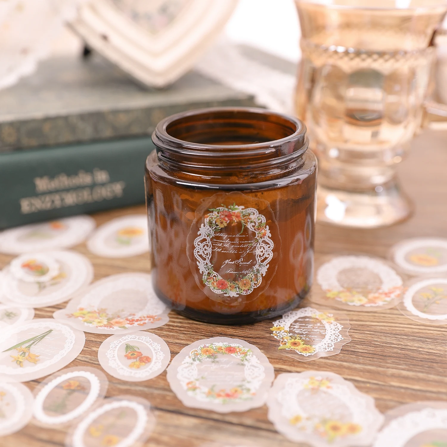 2025 Jounamm 30pcs/pack PET Transparent Lace Stickers DIY Scrapbooking Collage Stationery Decor Junk Journal Creative new Aesth Stickers