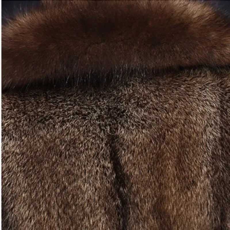 New Model 2023 Mens Long Fur Fashion Coat Winter Warm Mink Coat Fat Jacket Loose Soft and Comfortable Casual WindbreakerXJ241102