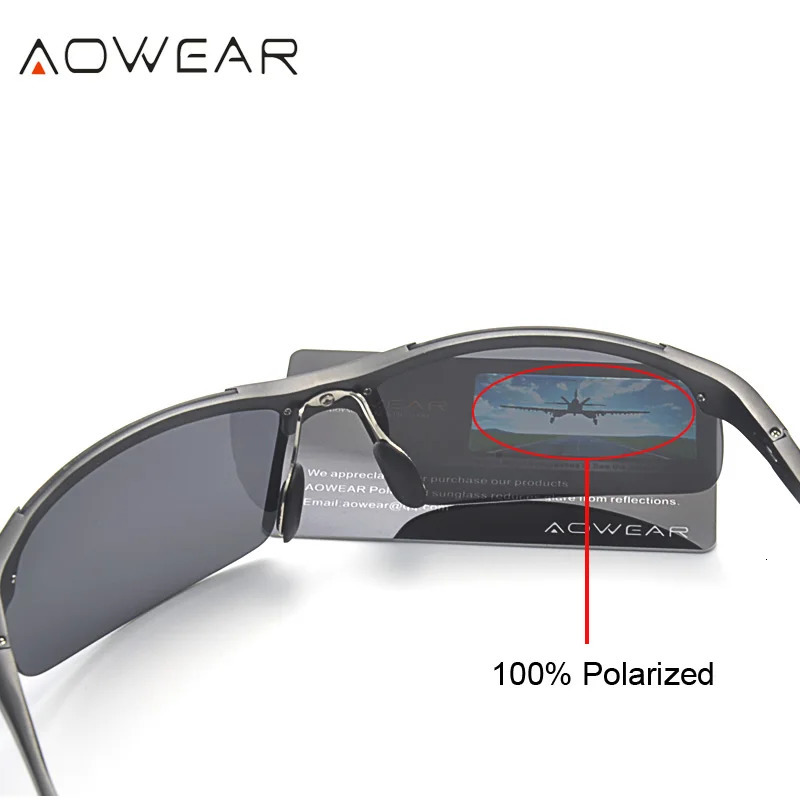 AOWEAR Aluminum Polarized Pochromic Sunglasses for Mens High Quality Borderless Color Changing Glasses for Mens Day and Night Driving Sunglasses 24103