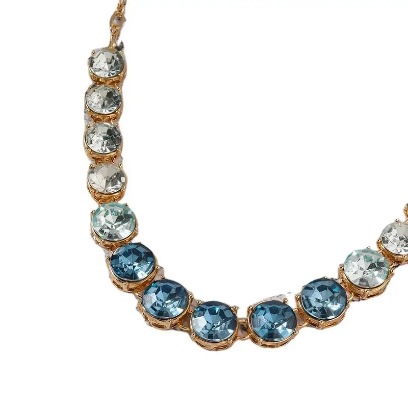 Obega Paved Crystal Cuban Link Chain Necklace for Women Hip 2025 Hop new Iced Out Round Tennis Chain Choker Jewelry pendants