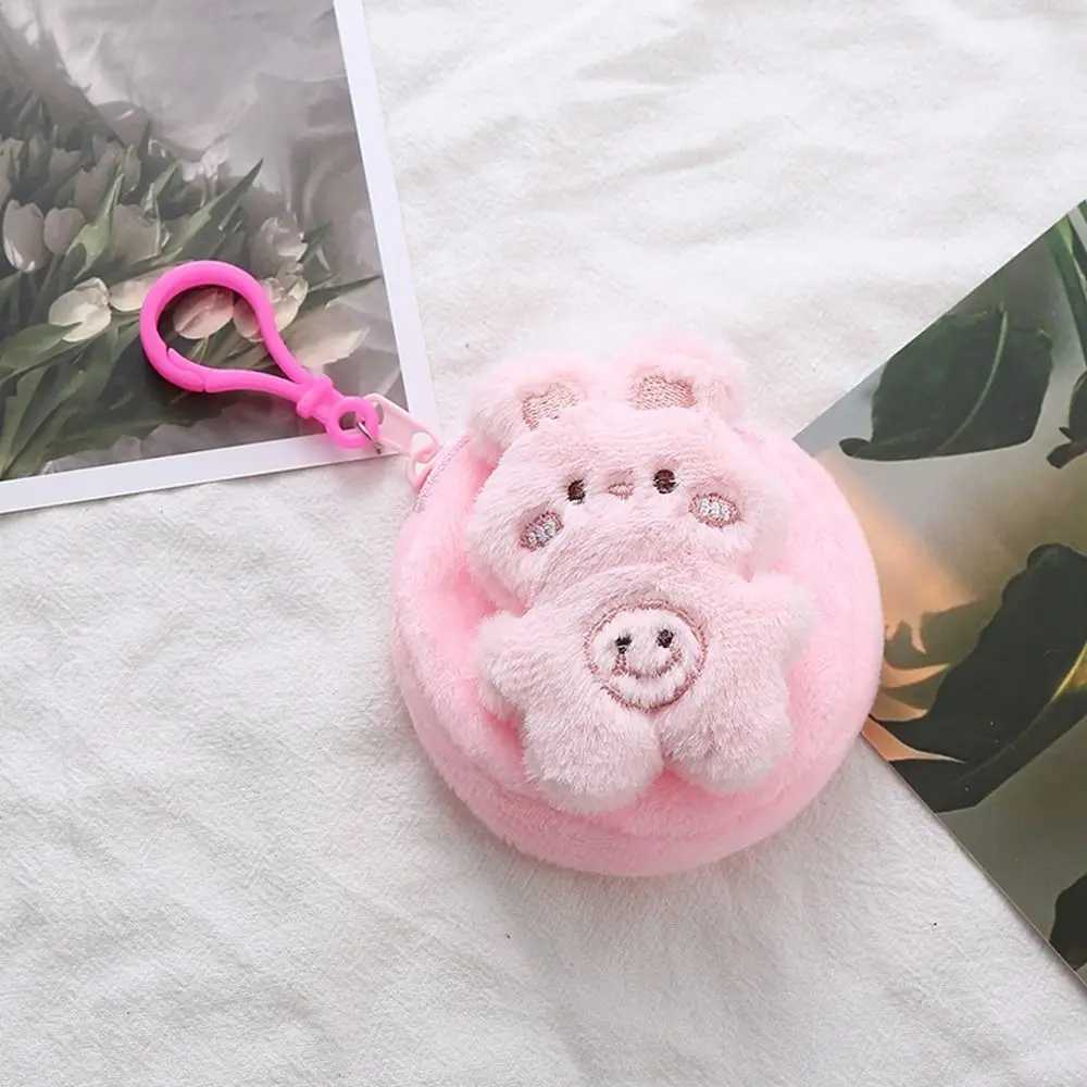 Cute Carto Coin Purse Girls Zipper Plush Three-dimensial Coin Purse Pouch Purse Women Earphe Bag Wallet Bag Key HolderXJ241111