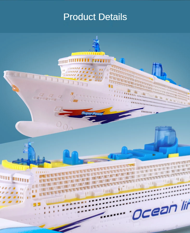 49CM Ship Plane Toy Model Electric Universal Ocean Liner Ship with Sound Music 2025 Cruises new Boat Toy For Children Automatic Steering