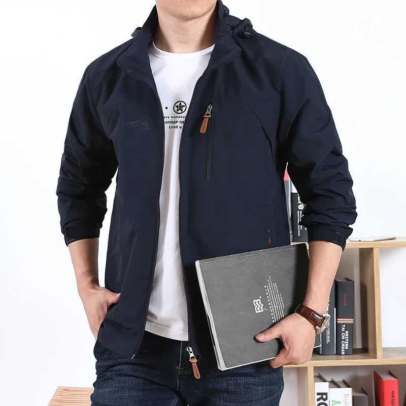 Autumn waterproof and windproof mens climbing hunting thin mesh breathable hooded jacket outdoor loose flying mens work jacket W241102