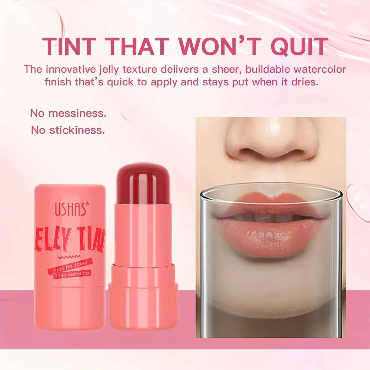 4-color jelly powder blusher stick lipstick eye shadow 3-in-1 multi-purpose matte powder blusher moisturizing bright lip color W241101
