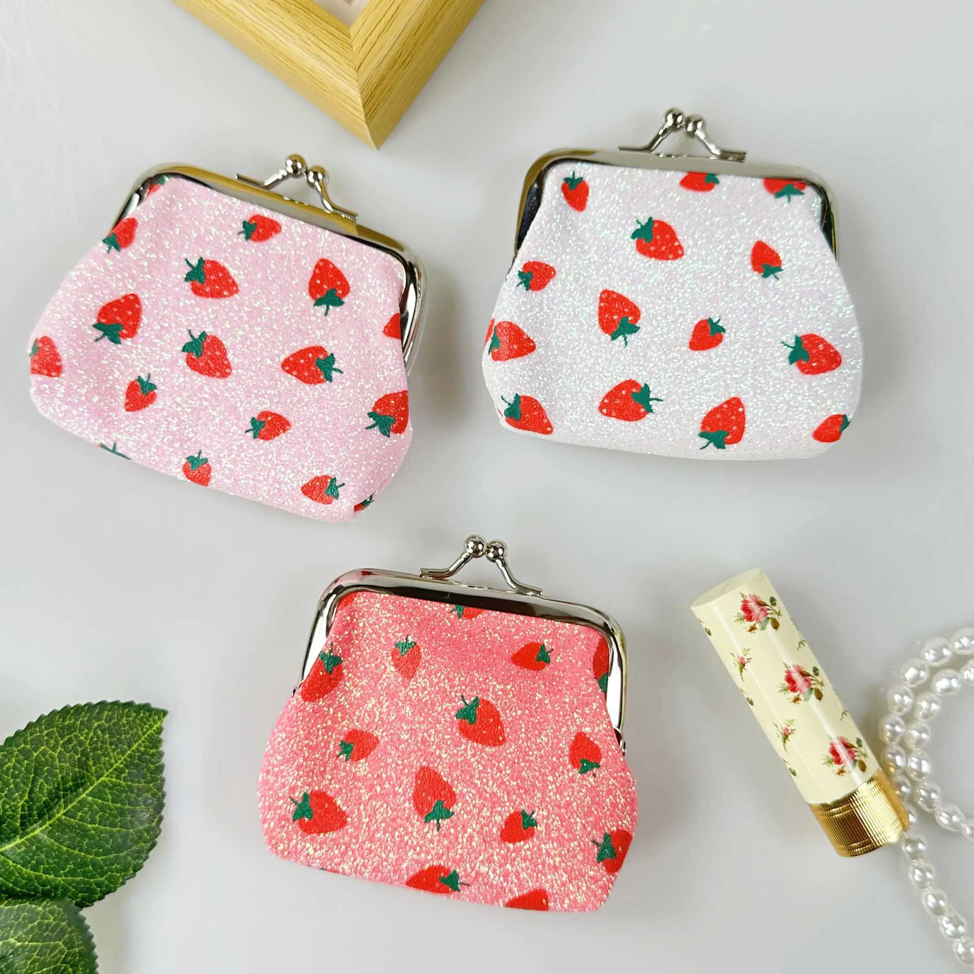 Strberry Printed Mini Coin Purse Clasp Small Bag Coin BagXJ241111