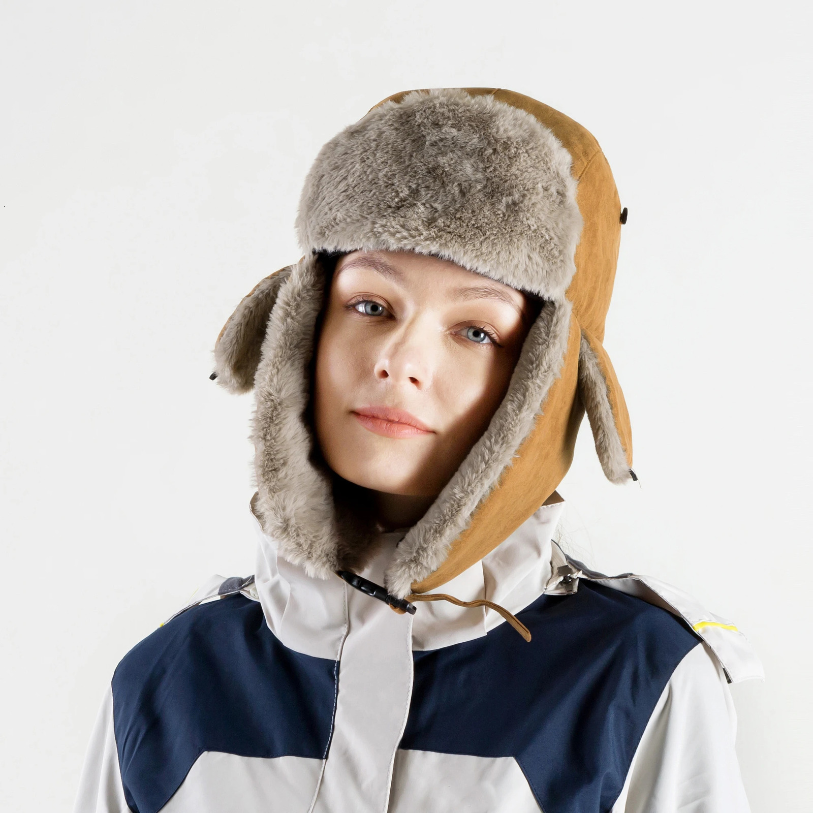 Connectyle Mens Cavalry Trap Hat Warm Winter Russian Hat Hunting Hat with Earrings Unisex Ushanka Hunting Ski Hat 241031