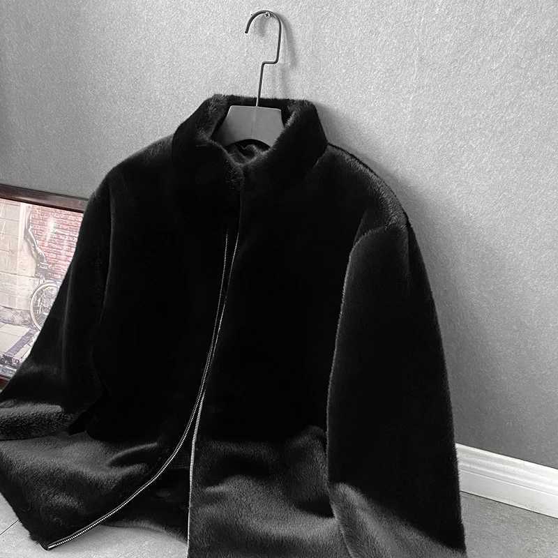 Mens Faux Fur Coat Korean Fashion Slim Fit Clothing Winter 2022 New Fluffy Warm Coat Casual Male Top Thermal Jackets T262XJ241102