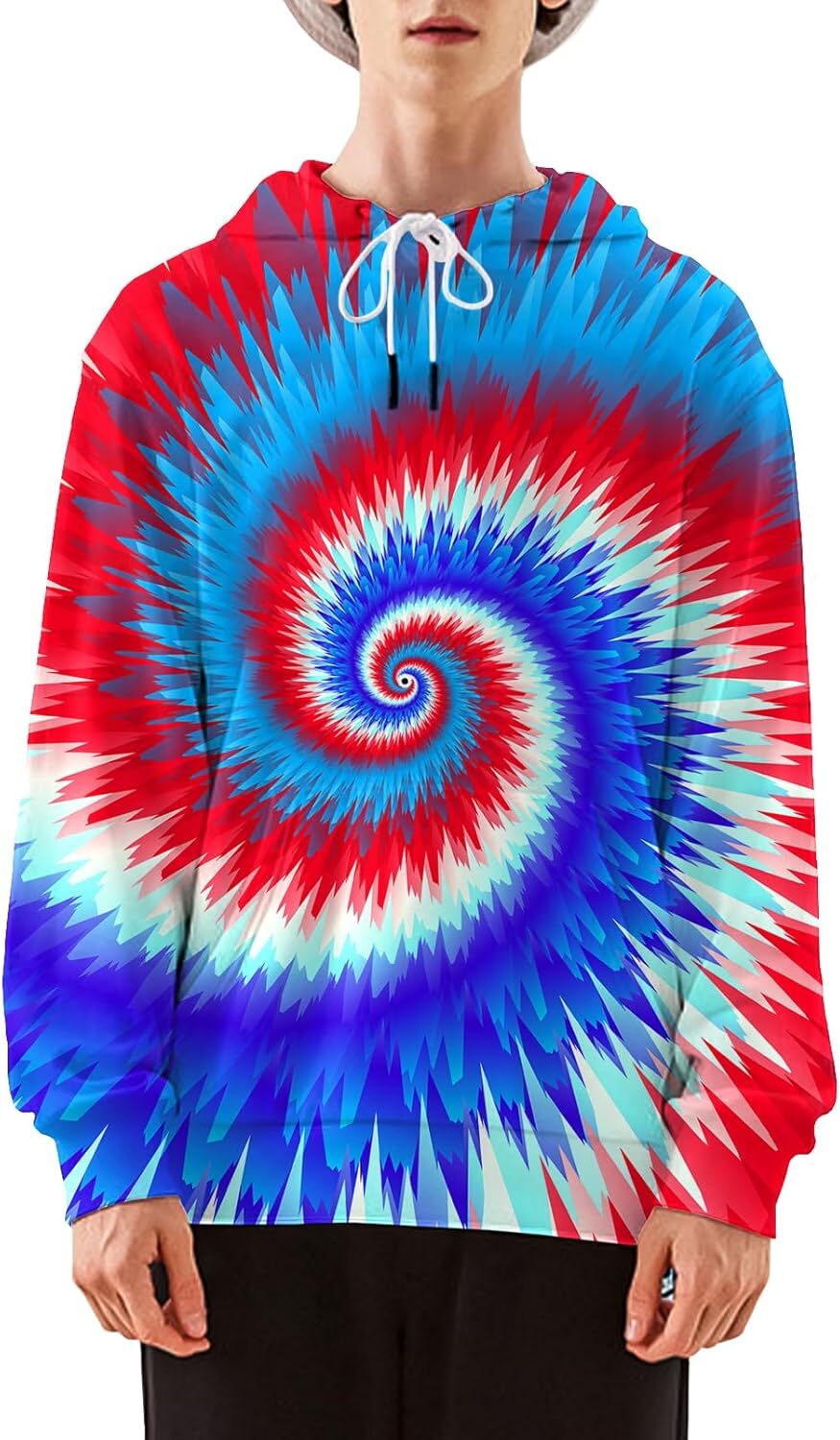 Hoodie for Mens Womens Men Women Fashion Unisex 3D Printed Graphic Novelty Dreamy red, blue and white Pocket Graphic Hoodies sweatshirt Pullover Long 