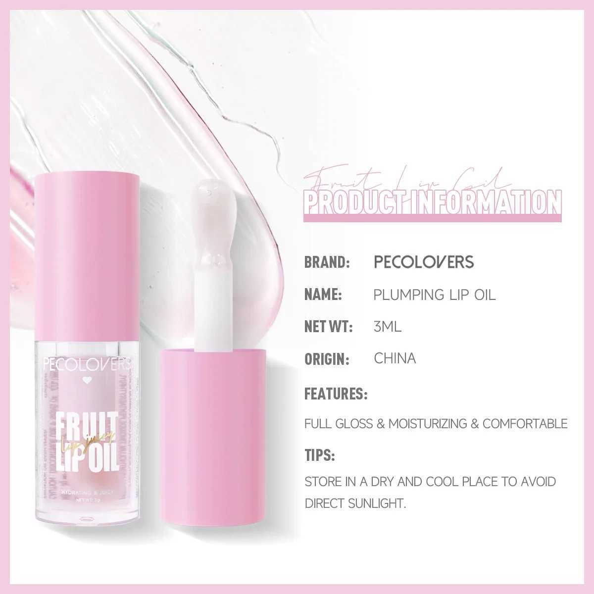 Glittering Lip Gloss Jelly Strawberry Moisturizing Fruit Lip Oil Transparent Lip Coloring gel Hose Lip Care W241101