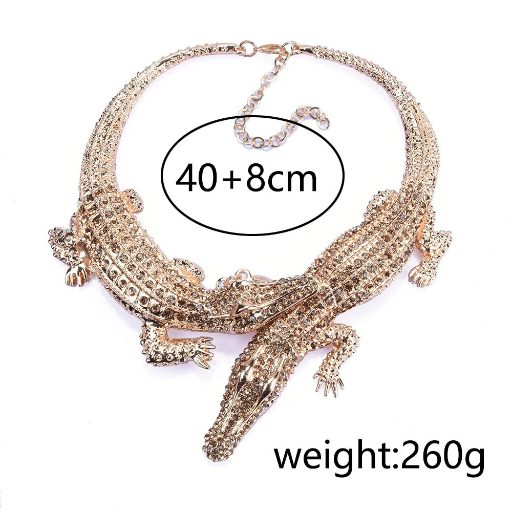 ZA Fashion Inlay Crystal Rhinestone Necklace Women Heavy Metal Punk Statement Large Choker Necklace Jewelry 240315