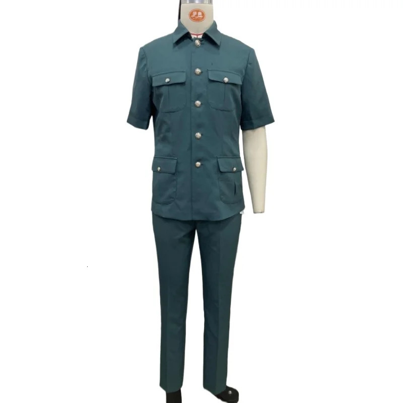 Mens Blazers Suits Casual Elegant Fashion Short Sleeves Lapel Collar Single Breasted Shirt Pants 2Pcs Business Blazer 241024