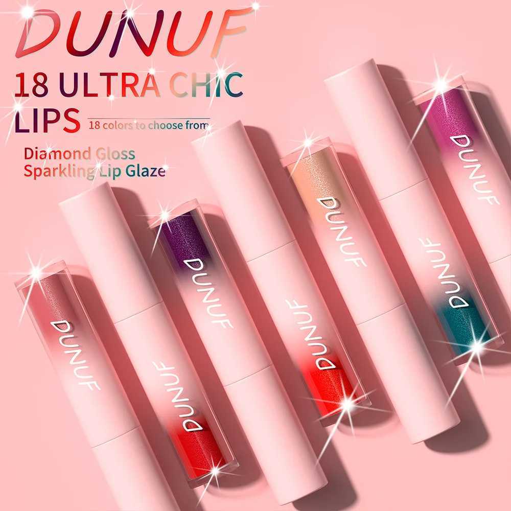 DUNUF18 Diamond Flash Liquid lipstick Lasting Stick Free Cup Waterproof Metal Matte Full Color lipstick W241101