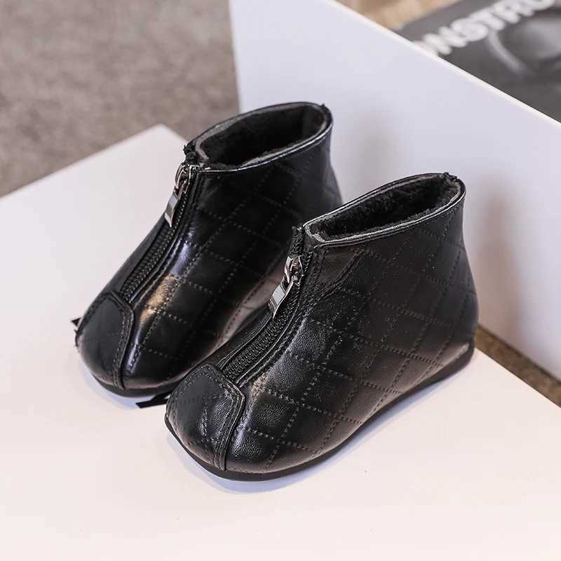 Womens boots Soft and breathable babys first walking shoes front zipper solid color casual childrens fashionable cotton boots M241102