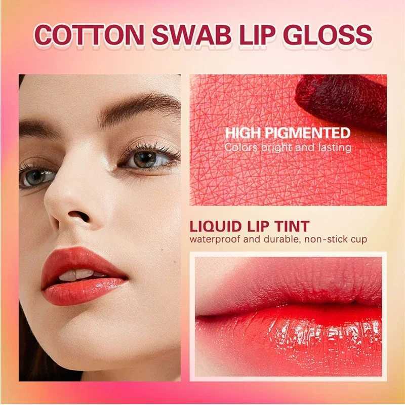 Lipglazes packaging disposable cotton swab lipstick portable waterproof liquid stick free cup tattoo lipstick kit W241101