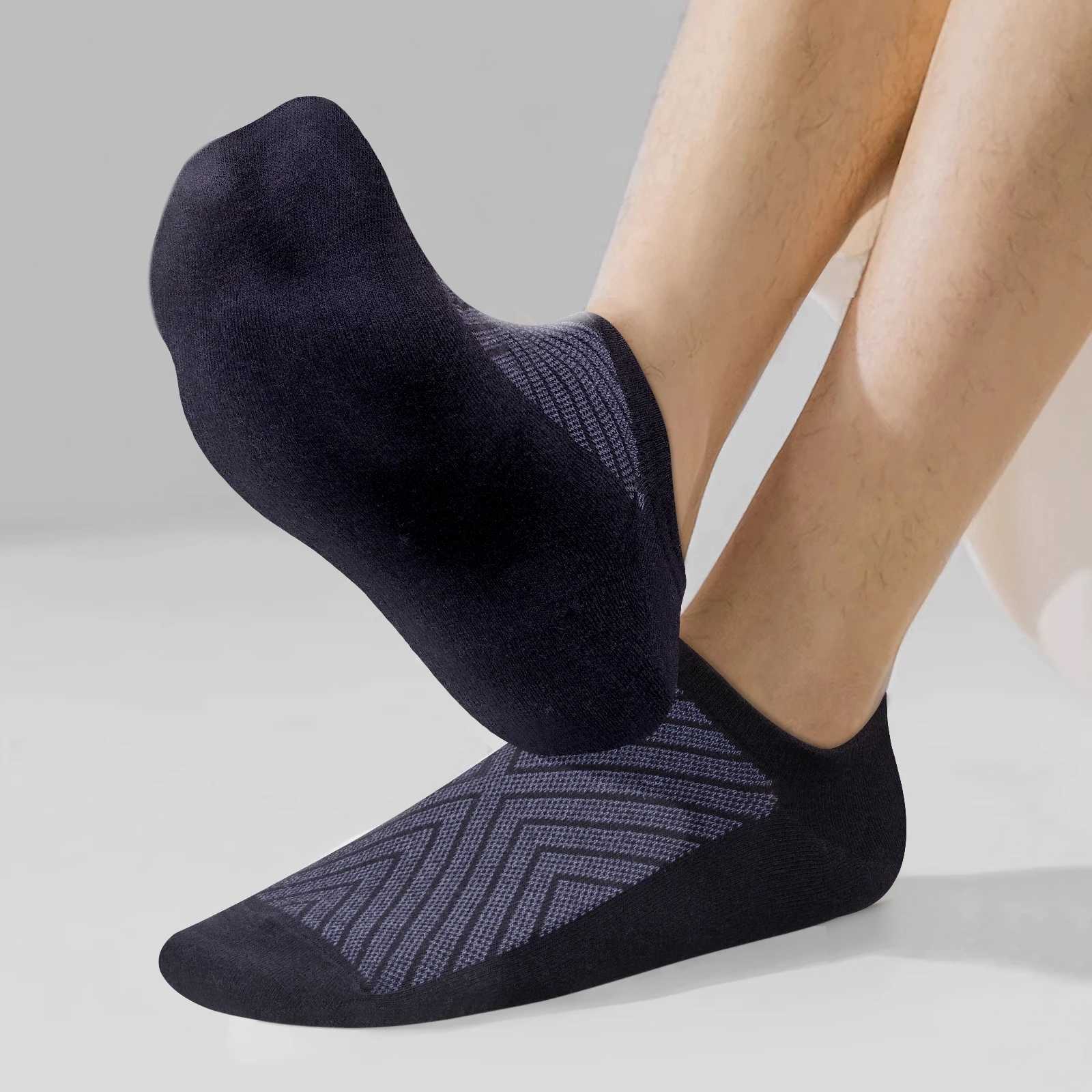 YUEDGE Mens No Show Anti Odor Lightweight Thin Invisible Bamboo For Men Size 37-46 6 Pairs LX241102