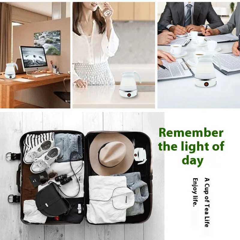 Mini portable folding electric kettle 600ML household travel kettle kitchen utensils teapot high-temperature boiling water Y241102