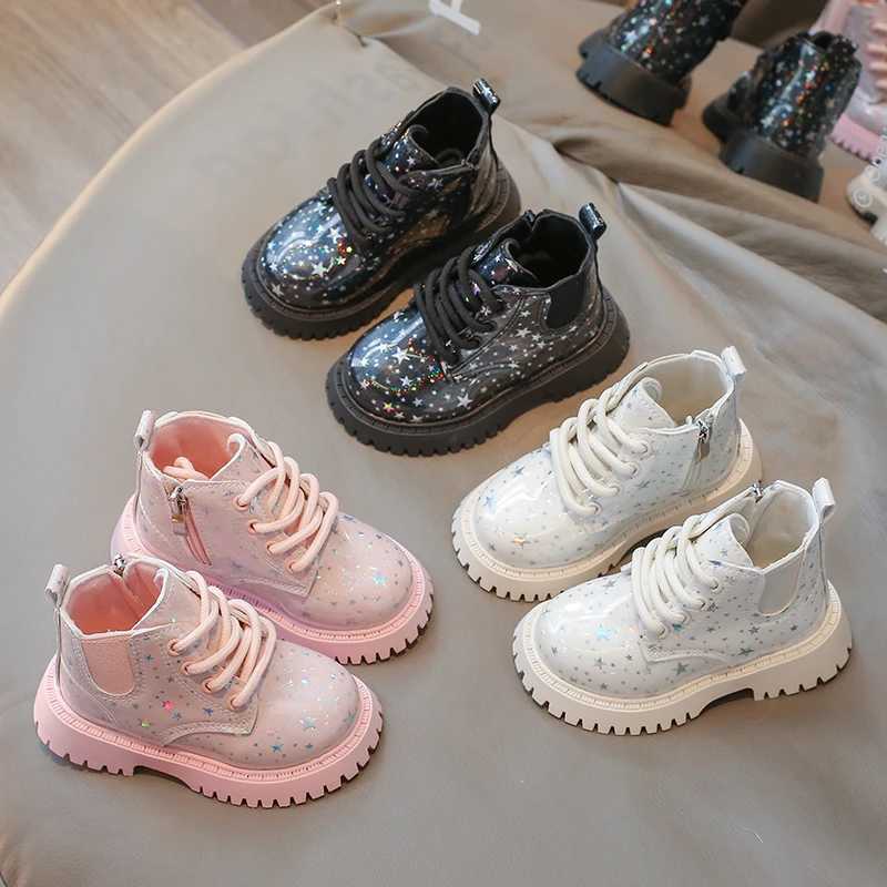 Childrens autumn boots star shining short and chubby zipper childrens short boots casual fashion neutral style childrens casual boys and girls shoes 2