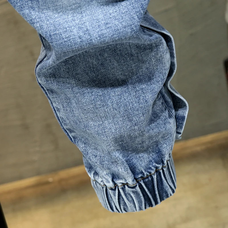 Oversize Jeans Men Harem Pants Wide Leg Loose Fit Tapered Jeans Male Joggers Hip Hop Streetwear Elastic Waist Trousers For Men 241024