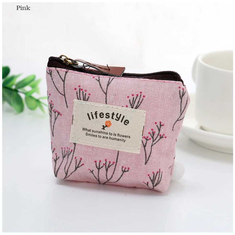 1Pcs Student Coin Purse Canvas Mini Zipper Coin Bag Cute Small Purse Portable Women Wallet Change Purse Key Earphe PouchXJ241111
