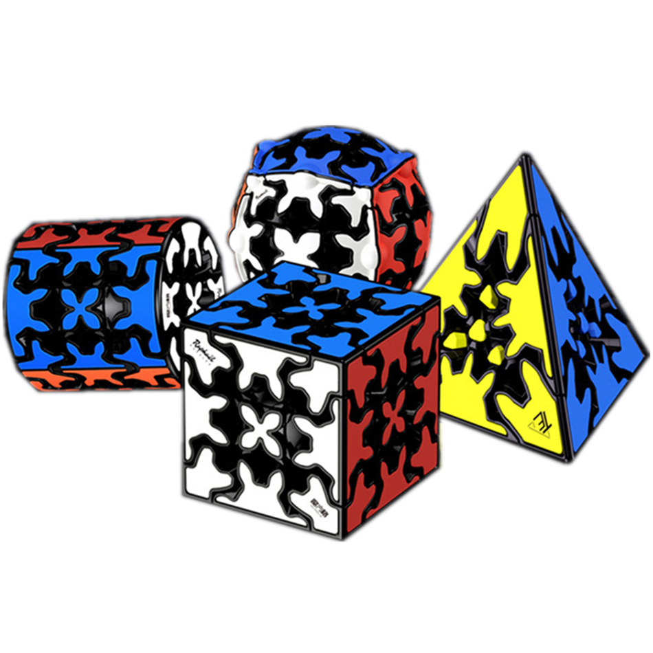 Qiyi Gear Cube 3x3x3 Gear Cube 3x3 Pyramid Cylinder Sphere Speed Cubes Educational Toy for Children Gift