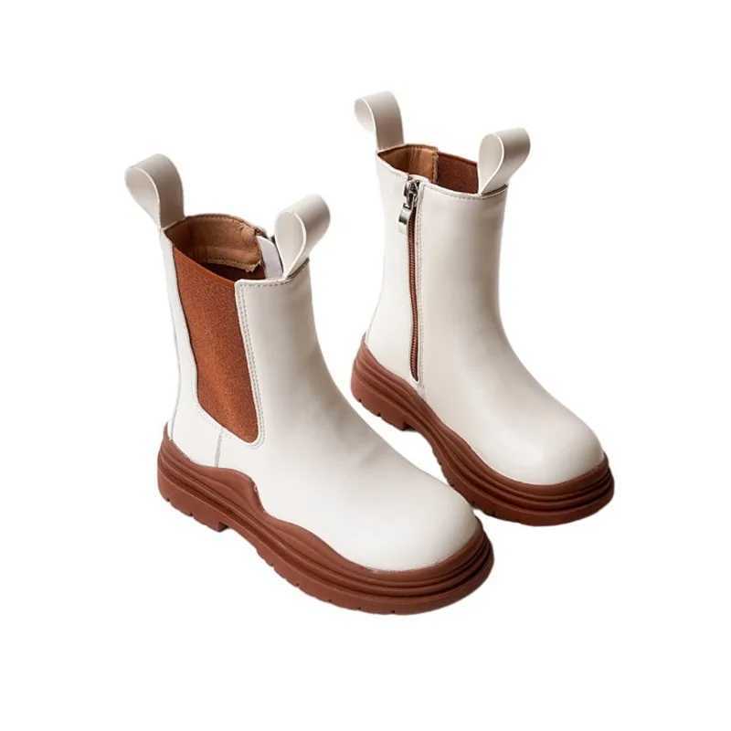 Childrens chimney boots spring/summer new fashionable leather boots childrens round toe casual shoes XZ169 M241102