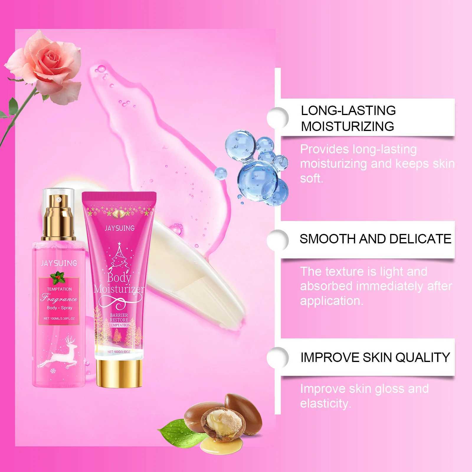 Perfume Set Womens Lasting perfume Rose perfume Body spray lotion Deodorant Attracts Mens Christmas GiftsW241102