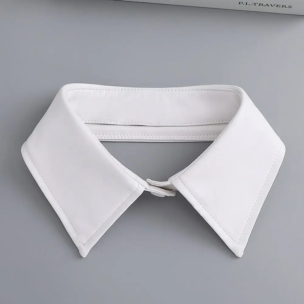 PU Leather Fake 2025 Collar Vintage Detachable Shirt Collar for Women Blouse Sweater new False Collar Lapel Top Neck Shoulder Wraps Tie