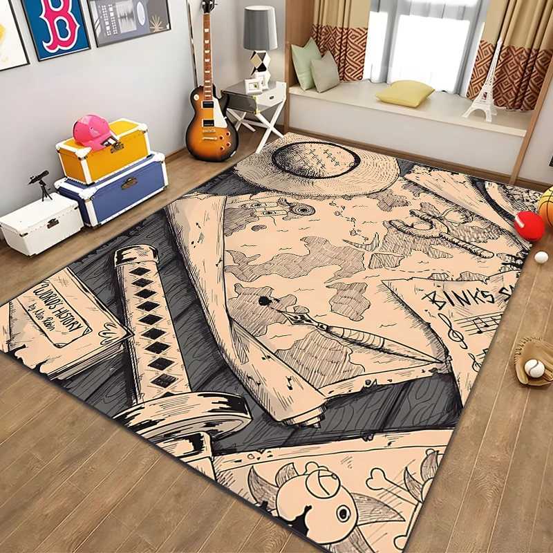 Anime ONE PIECE Luffy Printed Area Carpet for Children Living Room Bedroom Floor Mat Kitchen Mat Childrens Bedroom Mat HogarXJ241101